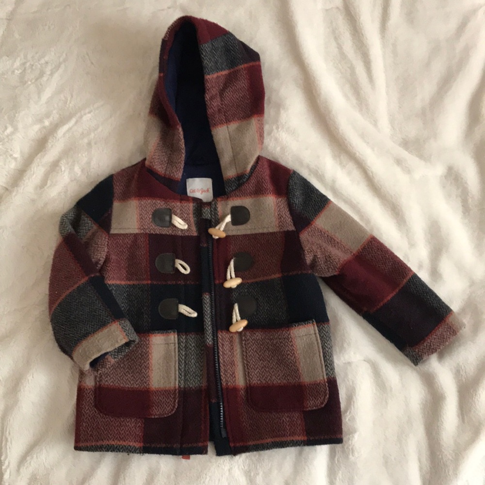 Cat & Jack Boys 3T Plaid Peacoat
